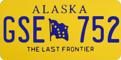 AK license plate GSE752