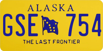 AK license plate GSE754