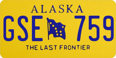 AK license plate GSE759