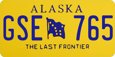 AK license plate GSE765