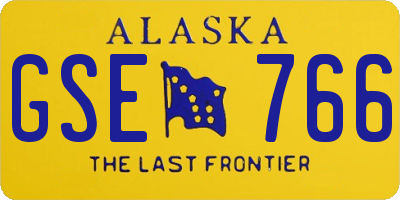 AK license plate GSE766