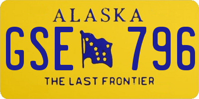 AK license plate GSE796