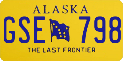 AK license plate GSE798