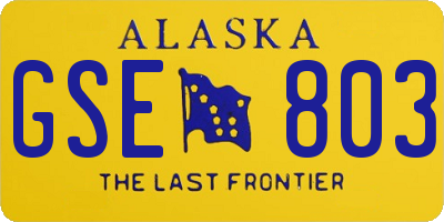 AK license plate GSE803