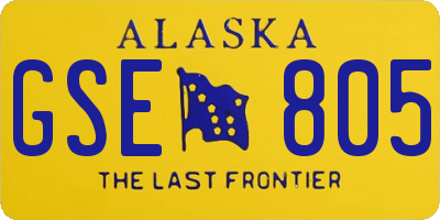 AK license plate GSE805