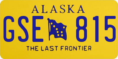 AK license plate GSE815