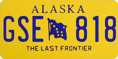 AK license plate GSE818