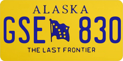 AK license plate GSE830