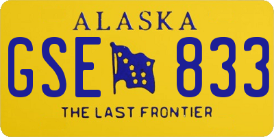 AK license plate GSE833