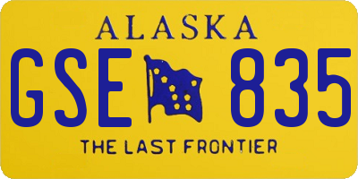AK license plate GSE835