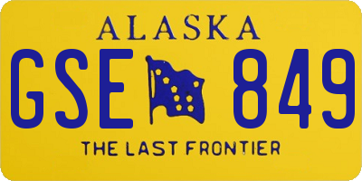 AK license plate GSE849