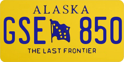 AK license plate GSE850