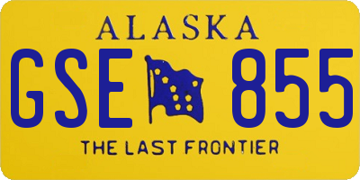 AK license plate GSE855