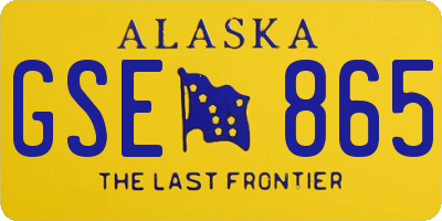 AK license plate GSE865