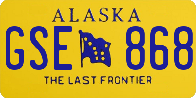 AK license plate GSE868