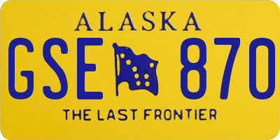 AK license plate GSE870