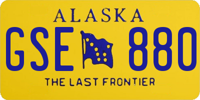 AK license plate GSE880