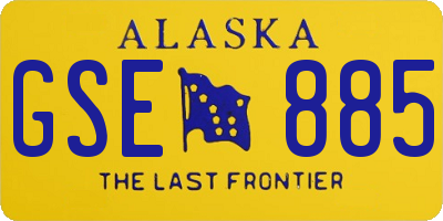 AK license plate GSE885