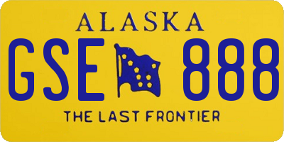 AK license plate GSE888