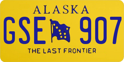 AK license plate GSE907