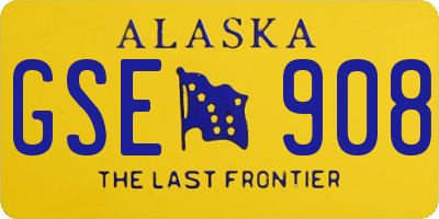 AK license plate GSE908