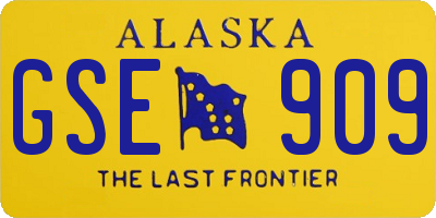 AK license plate GSE909