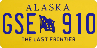 AK license plate GSE910