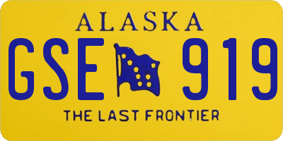 AK license plate GSE919