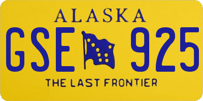 AK license plate GSE925