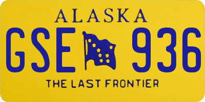 AK license plate GSE936