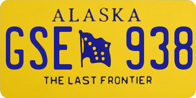 AK license plate GSE938