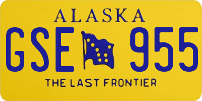AK license plate GSE955