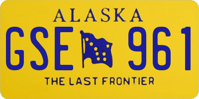 AK license plate GSE961