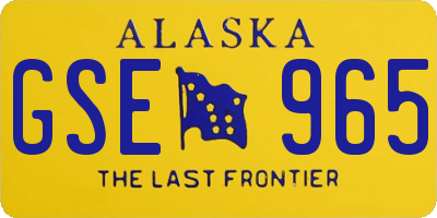 AK license plate GSE965