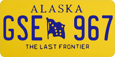 AK license plate GSE967