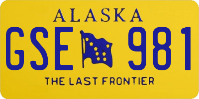 AK license plate GSE981