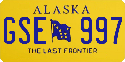 AK license plate GSE997