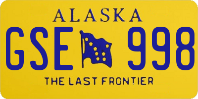 AK license plate GSE998