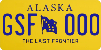 AK license plate GSF000
