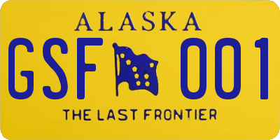 AK license plate GSF001