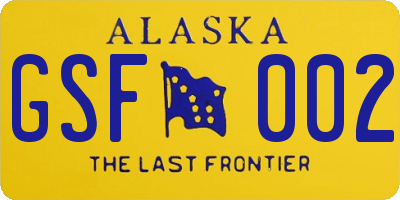 AK license plate GSF002