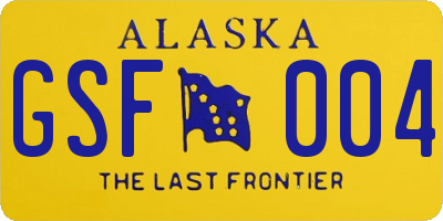 AK license plate GSF004