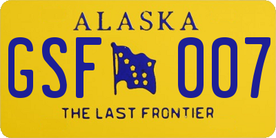AK license plate GSF007