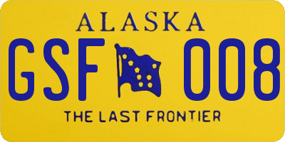AK license plate GSF008