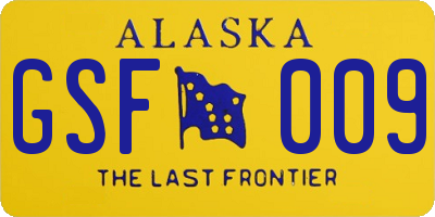 AK license plate GSF009