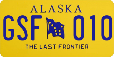 AK license plate GSF010