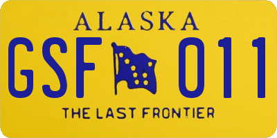 AK license plate GSF011
