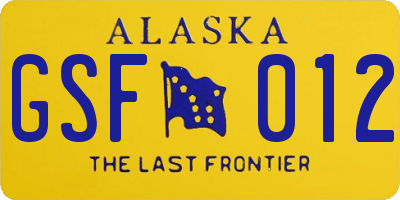 AK license plate GSF012