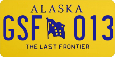 AK license plate GSF013
