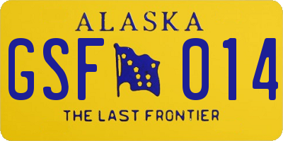 AK license plate GSF014